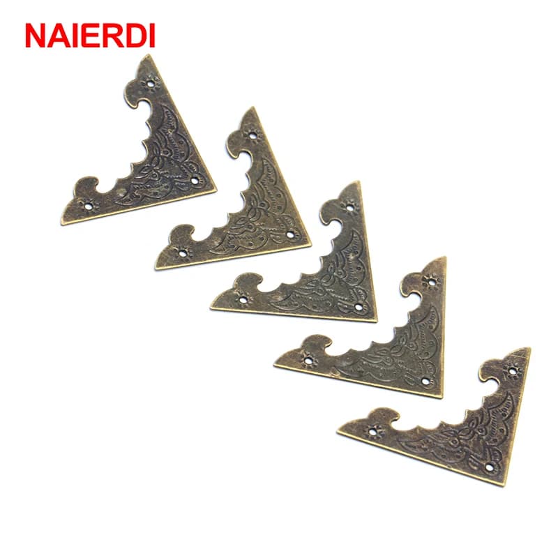 NAIERDI 10PCS Decorazione Staffa Angolo Antico Gioielli Scatola di Legno Del Piede Gamba Angolo Protector Artigianato Accessori Per Mobili Ferramenteria e attrezzi