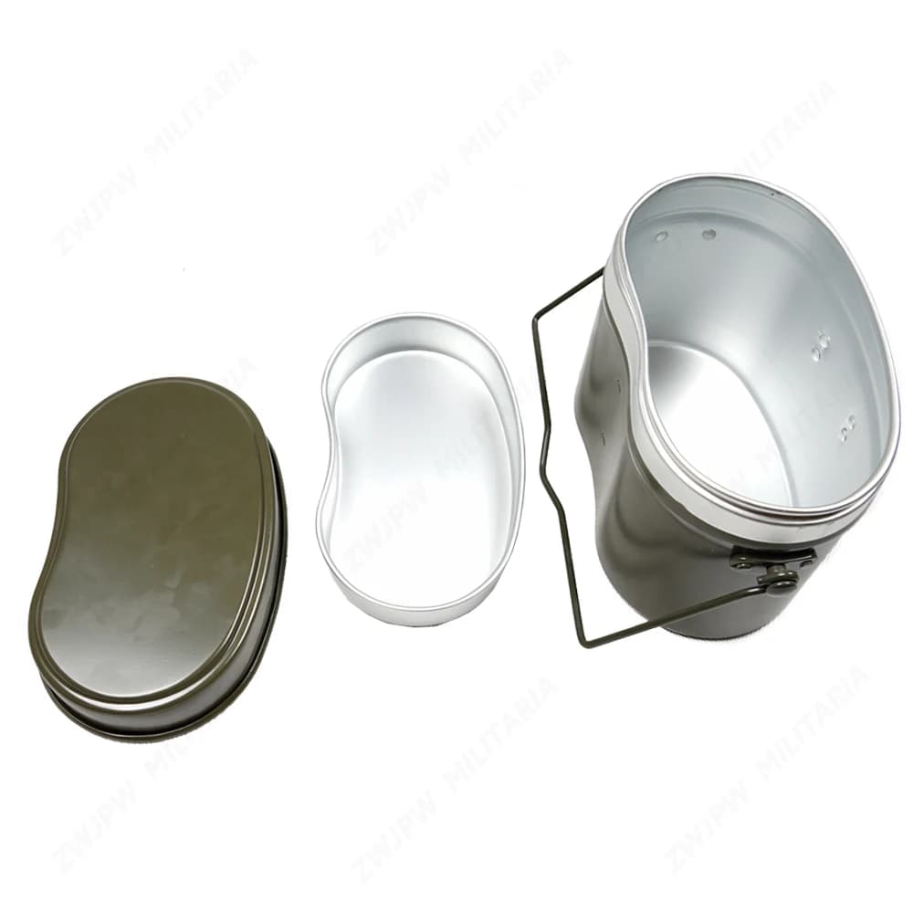 WWII WW2 scatola da pranzo in alluminio militare campeggio escursionismo pasticcio scatola da pranzo in latta nuovo JP10201