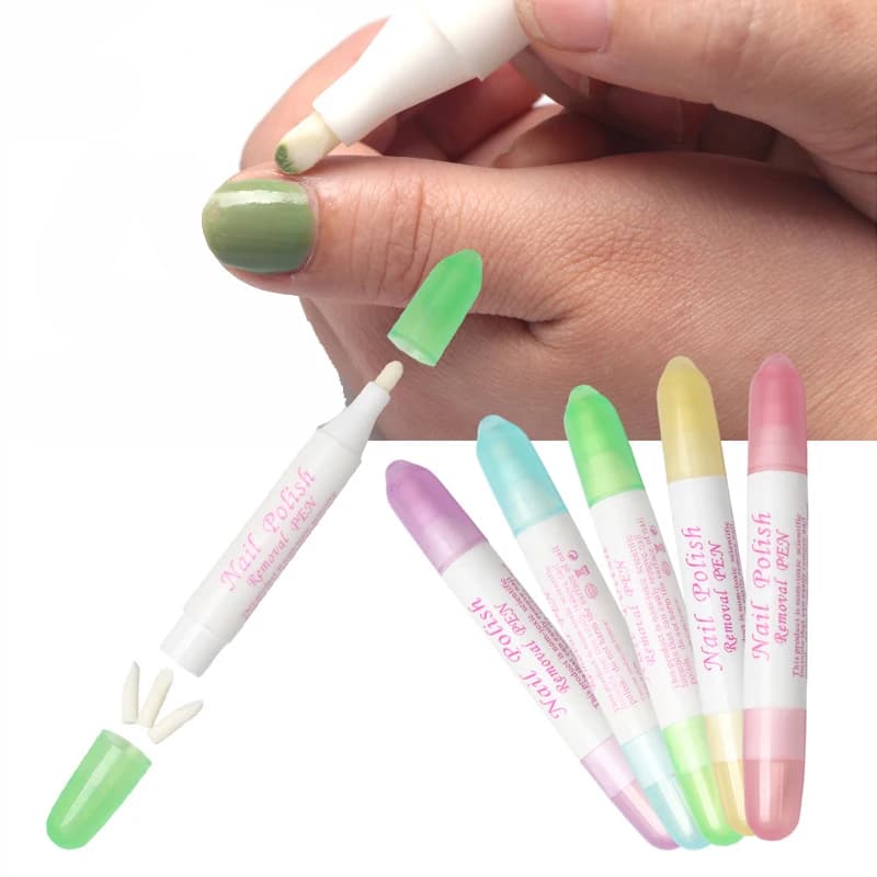 5 pz/set Nail Polish Remover Corrector Pen 3 Sostituire Suggerimenti Errore Una Facile Rimozione Vernice UV Gel Manicure Strumento Penna di Pulizia di alimentazione