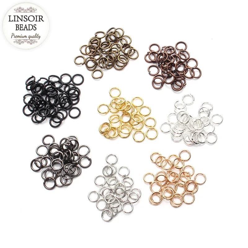 50-200 pieces 3-20mm open jump rings pink gold rings divided rings diy jewelry connectors results diy necklace accessories