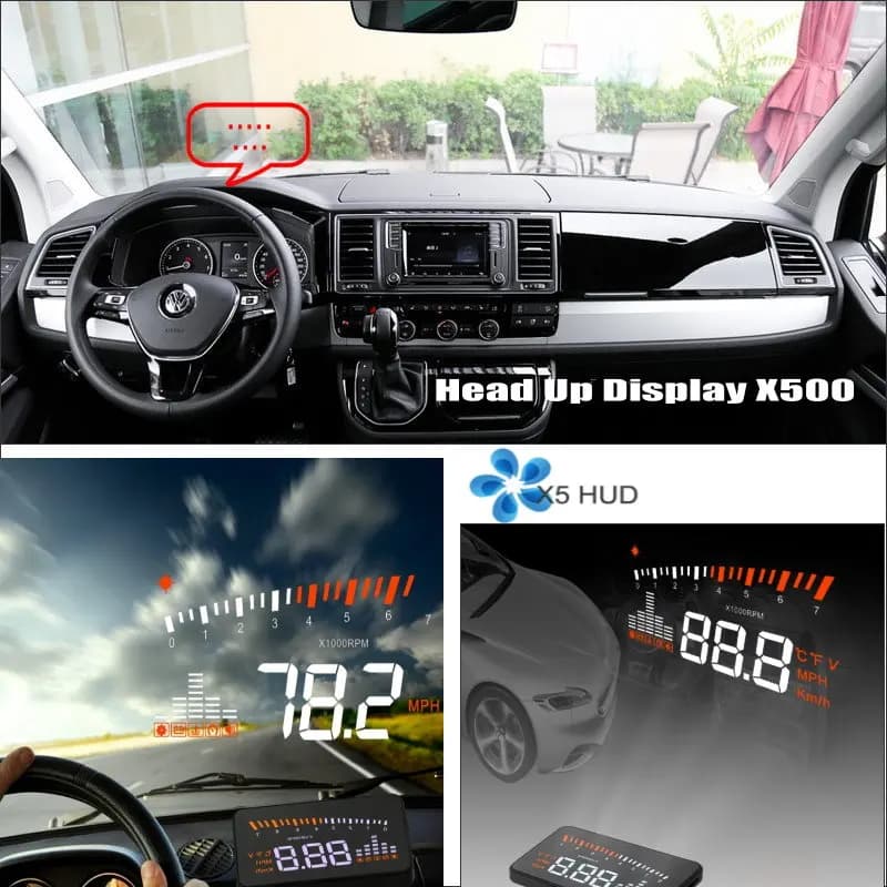 Display Head-Up HUD per Volkswagen VW T5 Transporter Caravelle 2012-2018, Schermo per Parabrezza, Proiettore per Guida Sicura