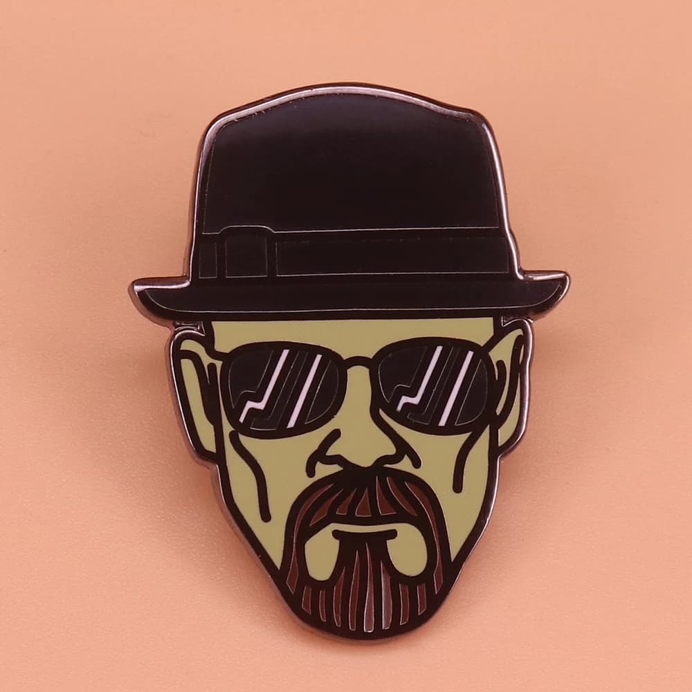 Breaking Bad Heisenberg spilla cool black hat spilla da bavero bullone schiarente occhiali da sole uomo badge gioielli vintage camicia giacca accesso