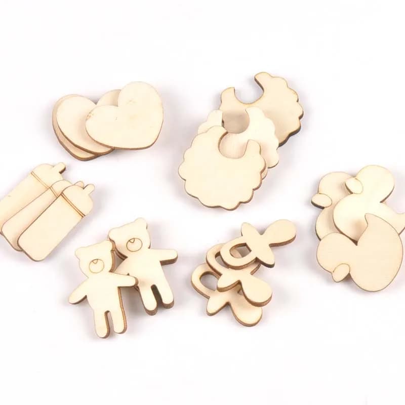 Misto Orso/succuccio/anatra/bavaglino In Legno Non Finito Ornamento Per Il Capretto Vernice Scrapbooking FAI DA TE Carfts Legno Decorazioni Per La Casa Arti 20 pz m2152