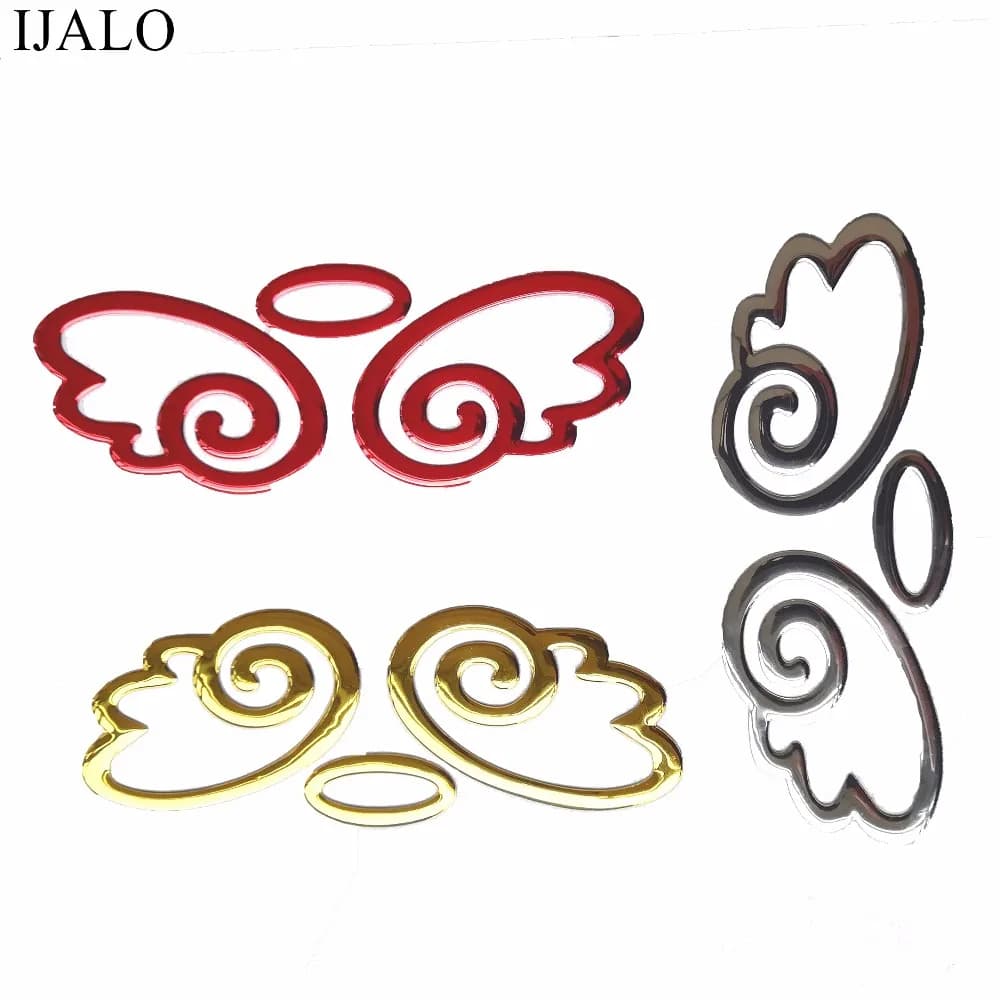 Adesivo per auto 3D ala d'angelo PVC morbido Distintivo emblema cromato Adesivo per decorazione styling auto per logo auto