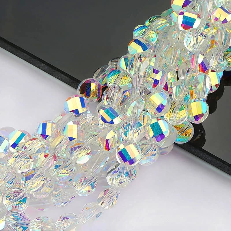100PCS 6/7MM Colorful Faceted Twisted Glass Crystal Diy Beads Accessories Beads for Jewelry Making Bracelet Necklace Earrings