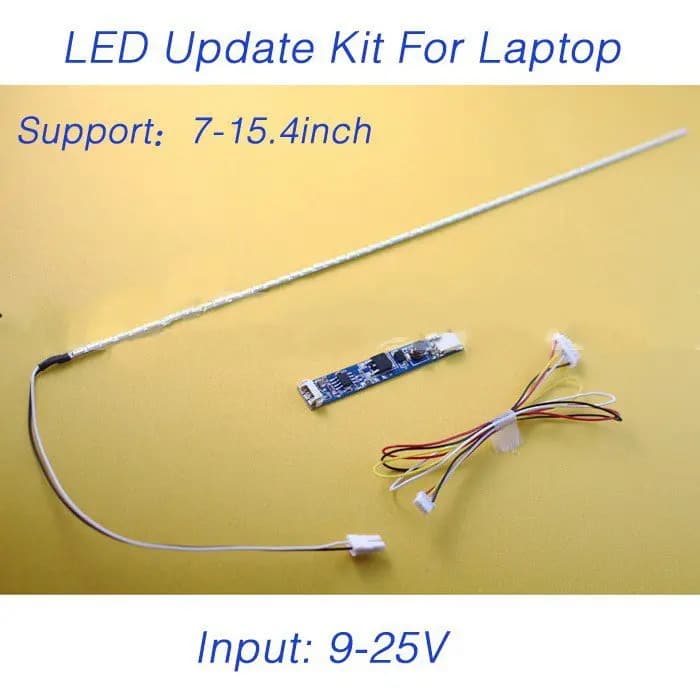 10 pz x LCD Laptop Dimable Retroilluminazione A LED Lampade Kit di Aggiornamento Luce Regolabile Striscia + Scheda Ingresso 9-25 V