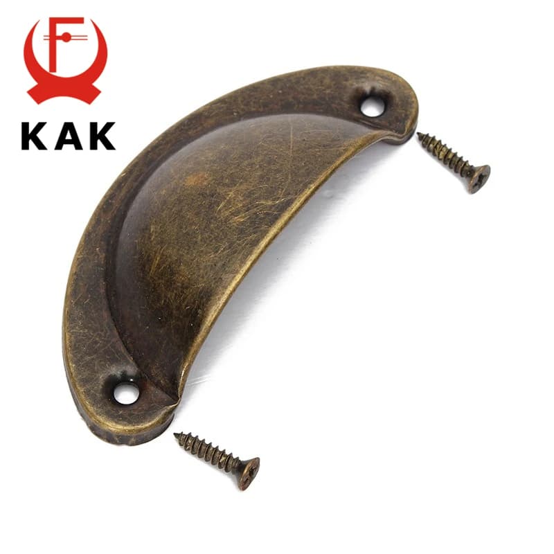 KAK 20PCS Maniglia per porta dell'armadio da cucina in metallo retrò e manopole per mobili Hardware per armadio Maniglie a conchiglia in ottone antico