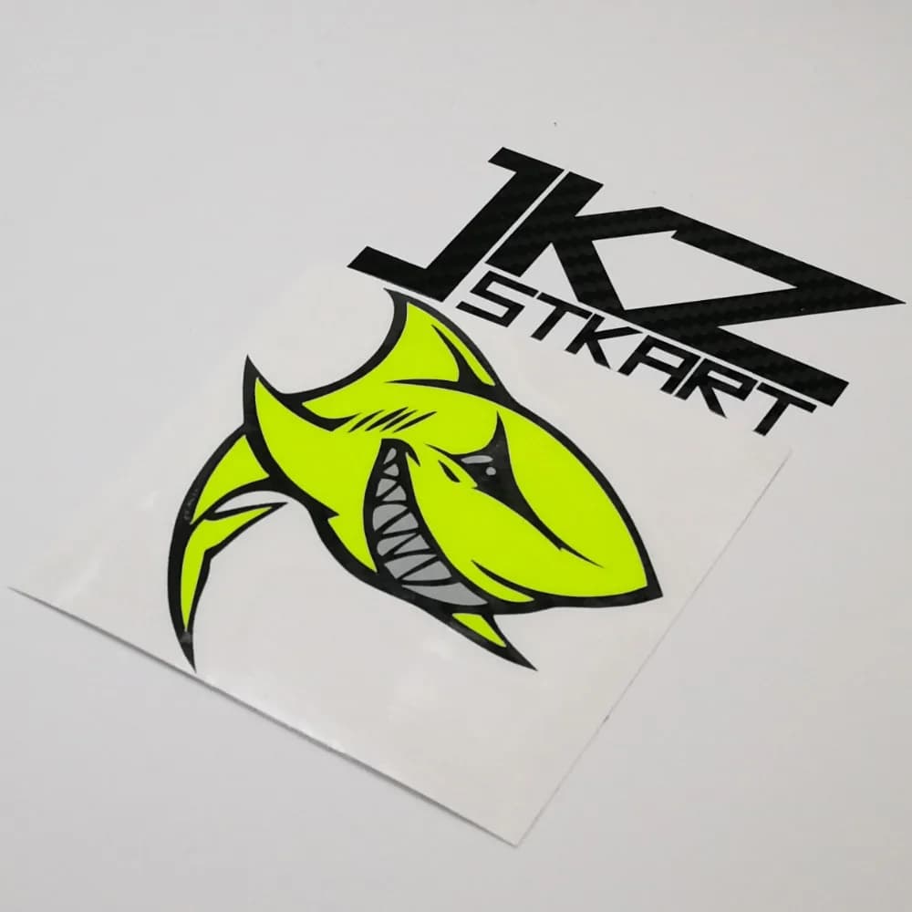JKZ STKART Vinyl Die Cut Multilayer Decalcomanie Stickers Satanic Cartoon Shark for ATV Motor Bike Truck Helmet Sticker