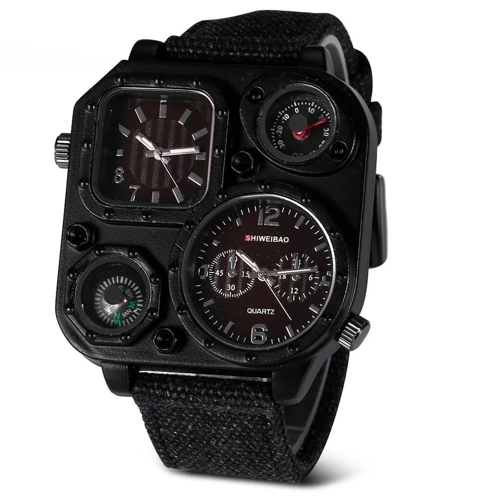 Men's Quartz Watches Men's Sports Wrist Watch With Luxury Canvas Strap Of The Best Brands Daul Times Military Watch Relogio Masculino Quartz
