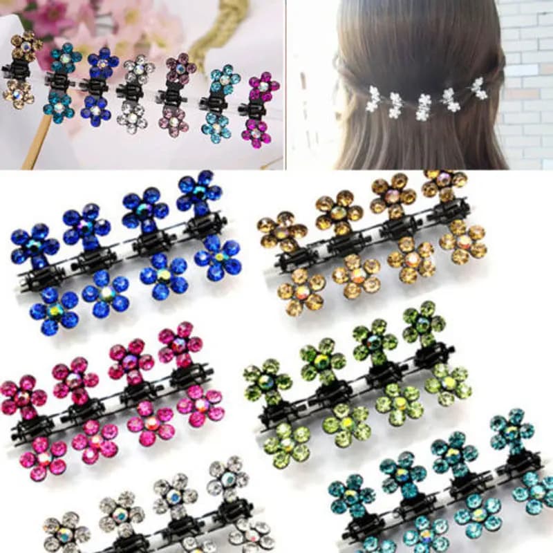 12PCS New Baby Mini Prugna di Cristallo Artigli Dei Capelli Delle Forcelle Dei Capelli Delle Ragazze Accessori Dei Capelli Dei Bambini Pinze Bambini Copricapi Principessa Barrette