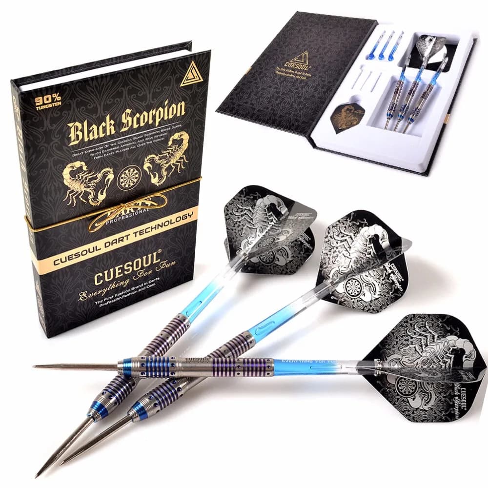 CUESOUL Professionale Scorpione Nero 22g/24g/26g Dart con Punta in Acciaio al Tungsteno Blu