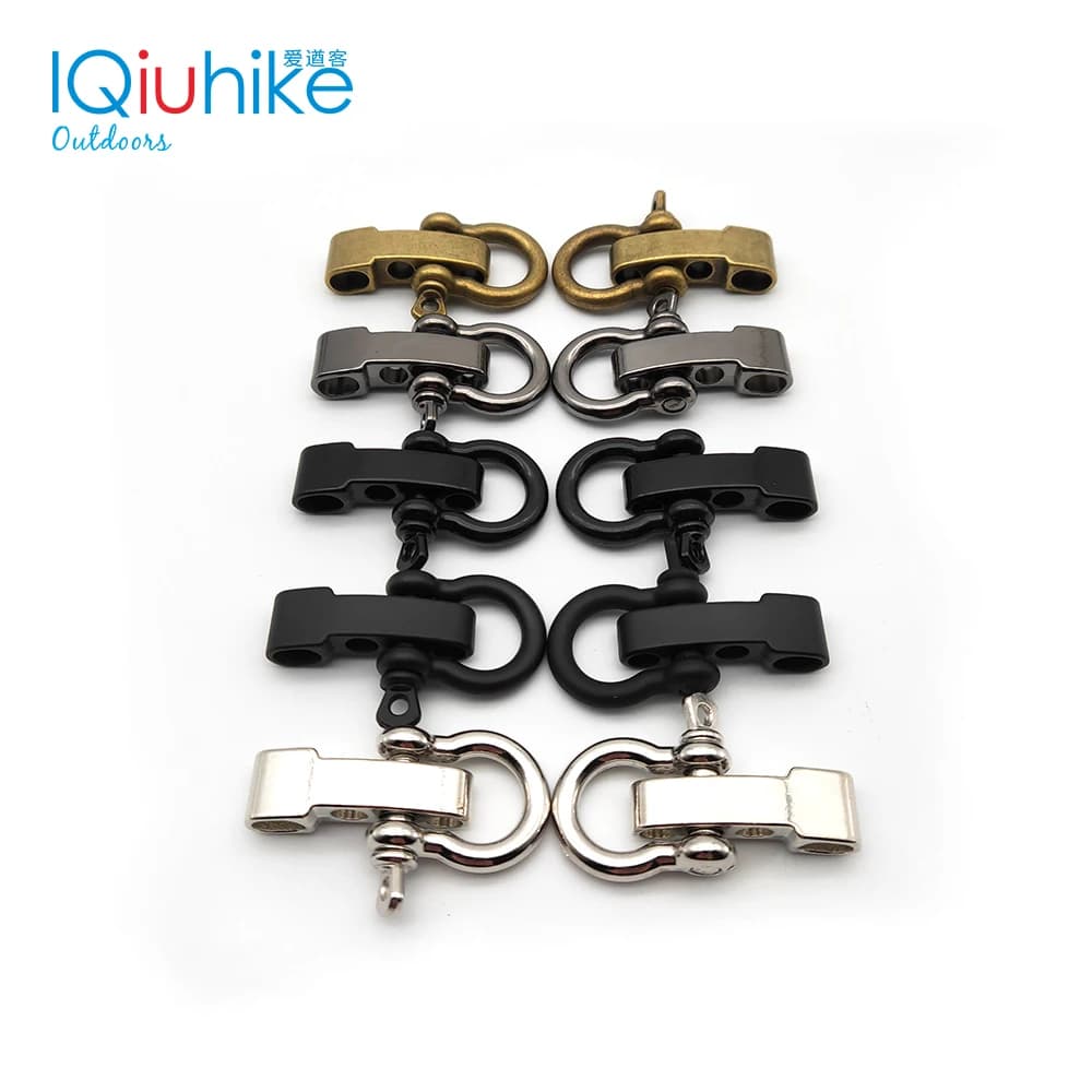 2pcs High quality Alloy Adjustable O Shape Anchor Shackle Outdoor Survival Rope Paracord Bracelet Buckle For Outdoor Sport