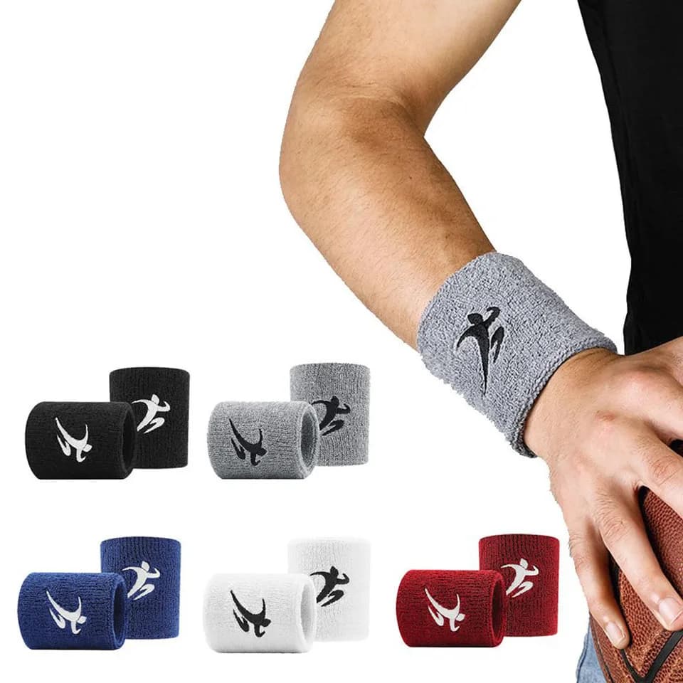 Braccialetti elastici in cotone Palestra Attrezzatura per fitness Supporto Power Fasce per polso per sollevamento pesi per basket Tennis Badminton Brace