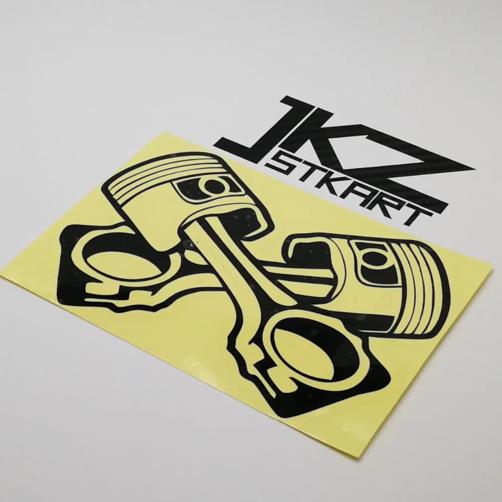 Wall decal JKZ STKART Cross Pistons CRSP in die-cut vinyl for car 120mm*90mm, decal for ATV, motorcycle, truck, helmet