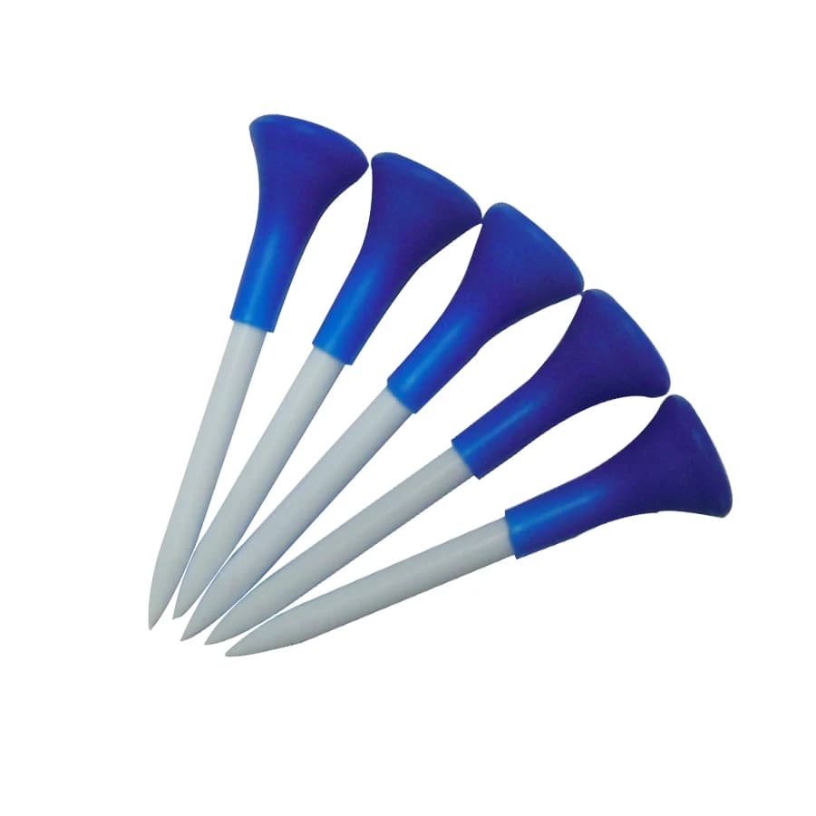 CRESTGOLF 50 pezzi * 2-1/2 "t-shirt da Golf in plastica con cuscino in gomma-Ultra resistente per uso a lungo termine/bianco con cuscino blu