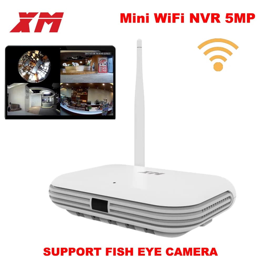 XM JPN1-W 5MP/4MP/3MP 360-degree panoramic VR 4CH smart WIFI mini NVR protocol support ONVIF wireless network IP camera P2P