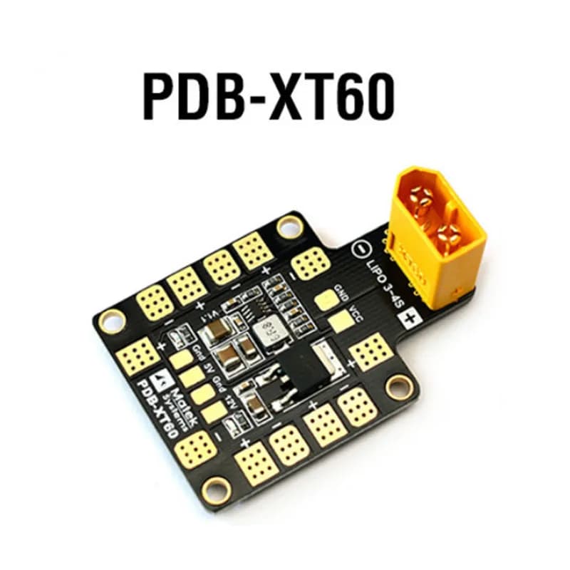 Matek Systems Scheda di distribuzione dell'alimentazione PDB XT60 W/BEC 5V e 12V 2oz Rame per elicottero RC FPV Quadcopter Multiiticopter Drone