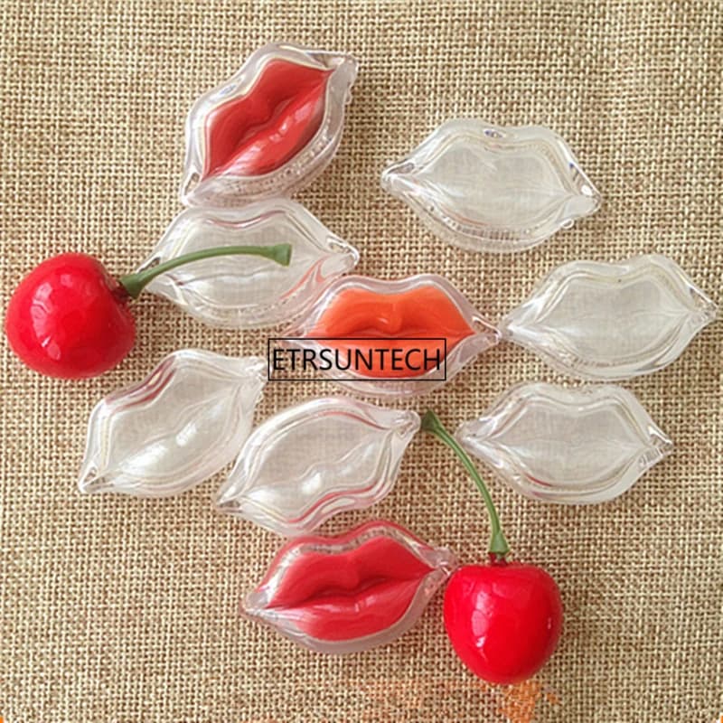 10 pcs 5G Transparent Empty Lip Shape Lip Rouge Reusable Container, Beauty Cosmetic for Lips Sub, Eyebrow In Powder/Blusher case F2210