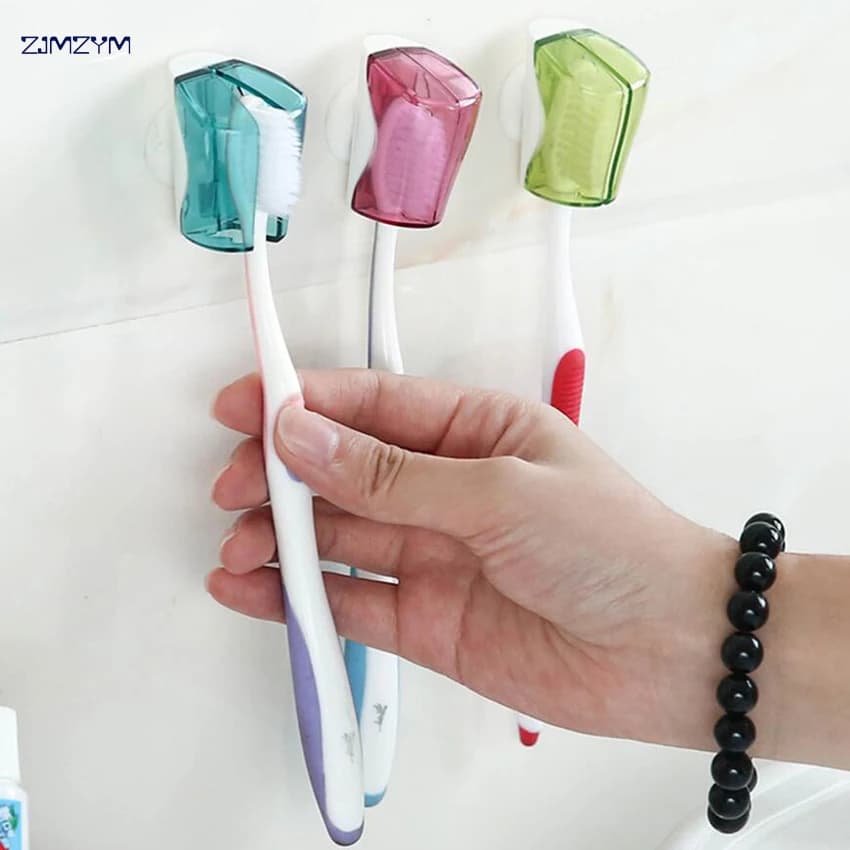 3 pezzi/set portaspazzolino a ventosa supporto da parete rack prodotto per il bagno custodia per spazzolino