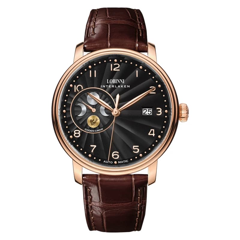 LOBINNI Men's Sapphire Japan MIYOTA Automatic Mechanical Watch Luxury Switzerland Brand 50M Waterproof Leather Strap L12030