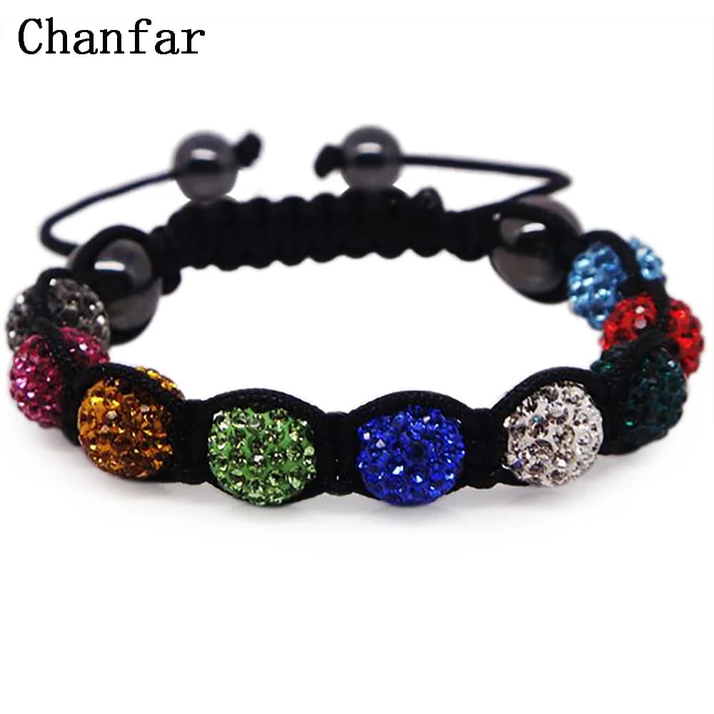 Bracciale gioielli in cristallo 19 colori per donna Nuovi braccialetti di cristallo Bracciale in cristallo con perline da discoteca in cristallo da 10 mm