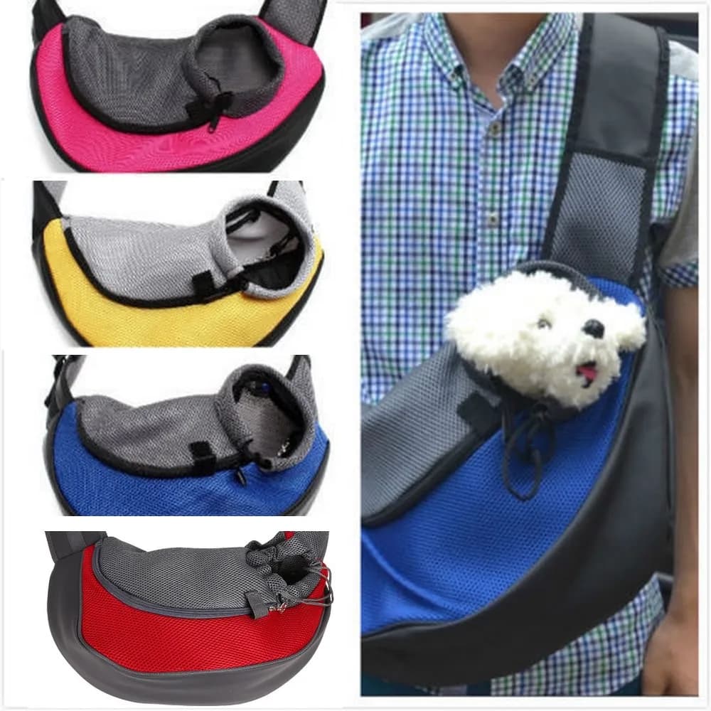 Pet Carrier Cat Puppy Dog Carrier Sling Front Mesh Travel Tote borsa a tracolla zaino ciotola in Silicone trasporto di goccia da ePacket
