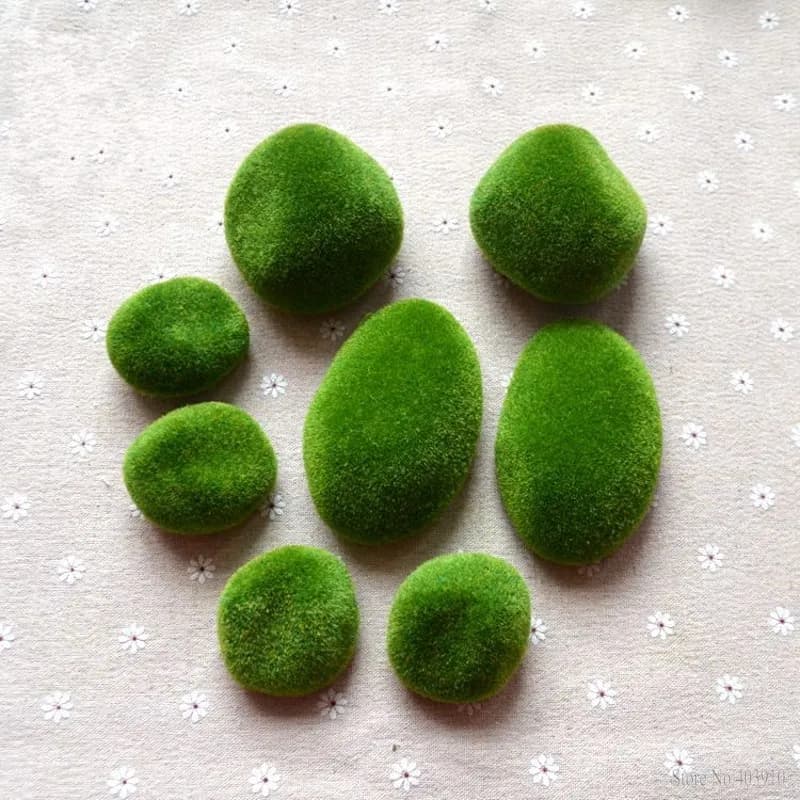 8 Pz/set Green Foam Artificial Moss Pies Grass Bryophytes Plant Bonsai for Wedding House Garden Decoration in Miniature Dollouse