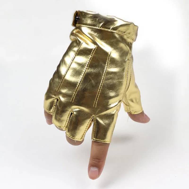 Men Women Half Finger Thin PU Leather Driving Gloves Fashion Sport Fitness Nightclub Dance Performance Punk Party Show Glove L65