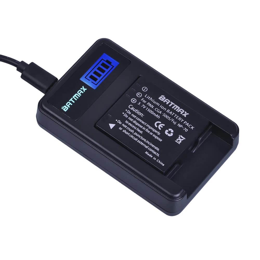 Batmax CGA-S005E S005 Battery DMW-BCC12 + LCD USB Charger for Panasonic Lumix DMC-LX1 LX2 LX3 FX3 BCC12 For FUJI NP-70 DB60