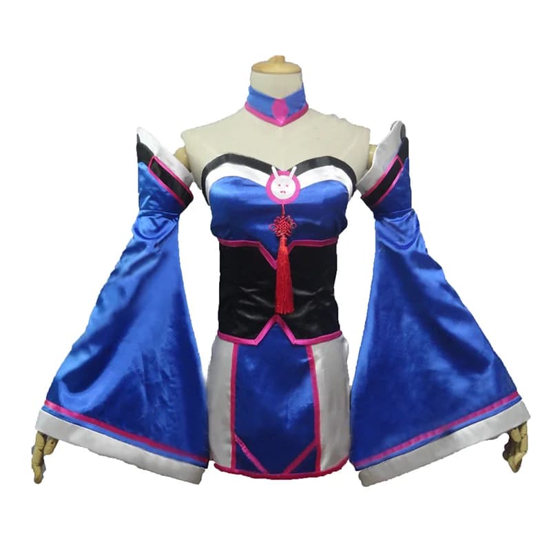 Costume cosplay uniformi di dimensioni personalizzate Ahri D.VA con orecchie e calzini per Halloween Natale