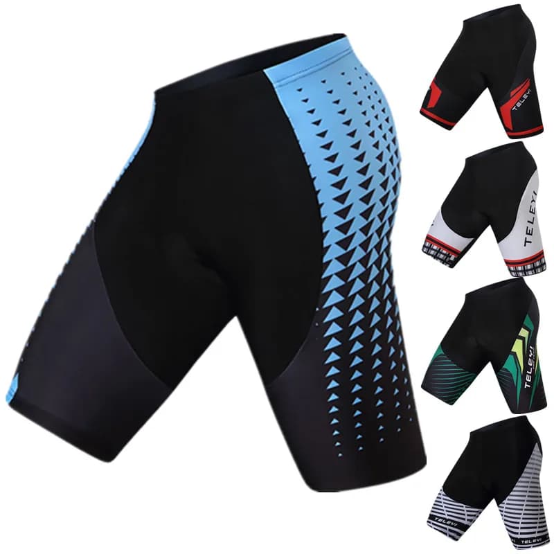 Teleyi Coolmax Pantaloncini da ciclismo imbottiti in gel 4D Pantaloncini da mountain bike da discesa Pantaloncini da bicicletta da strada attillati antiurto per uomo donna
