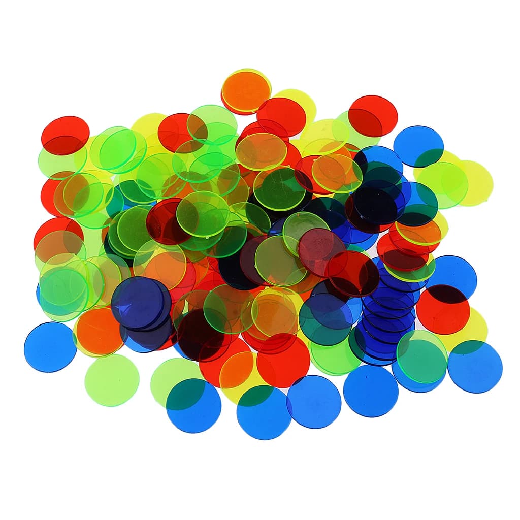 100pcs di Plastica Bingo Chip Cerchio Bordo di Accessori del Gioco Gettoni Monete Del Randello Del Partito Giochi di Famiglia Forniture