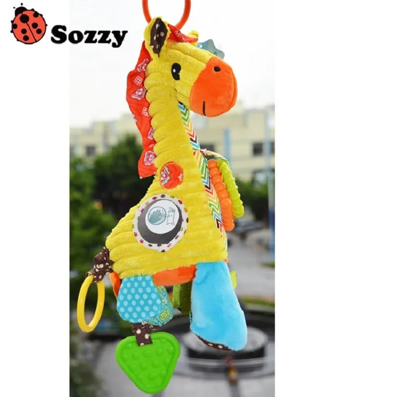 Sozzy Giraffe Bell Baby Music giocattoli striscianti Placate Toy Infant Plush Doll scatola musicale neonato Roller Bell giocattoli musicali