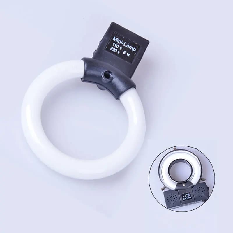Anello per microscopio stereo Anello per tubo fluorescente Sorgente luminosa 220V 8W Diametro interno 58mm Parti luminose per microscopio 2 pezzi