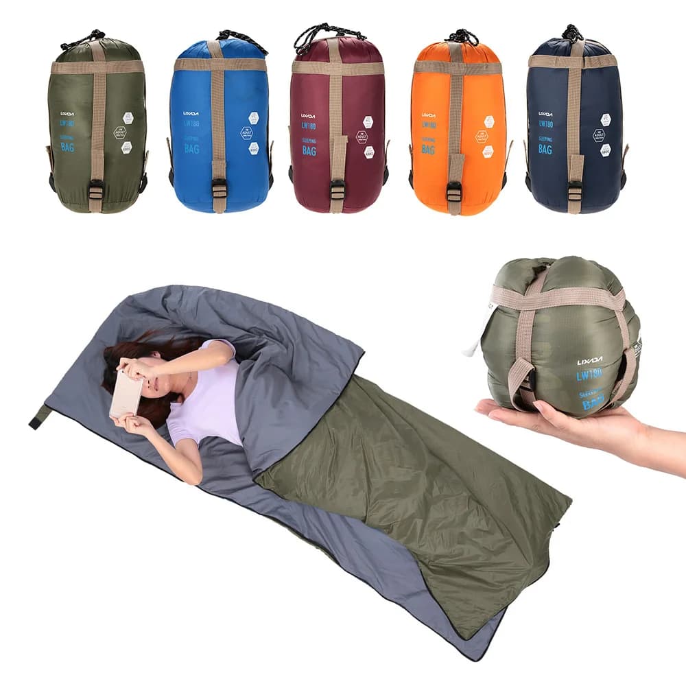 LIXADA 190*75cm outdoor envelope camping sleeping bag hiking ultralight sleeping bag hiking bag LW180 680g