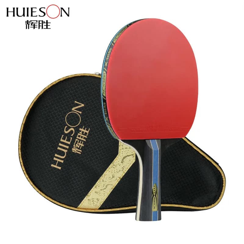 Huieson racchetta da Ping Pong in legno puro a 7 strati Double Face brufoli-in gomma appiccicosa 4 stelle mazza da Ping Pong per nuovi studenti