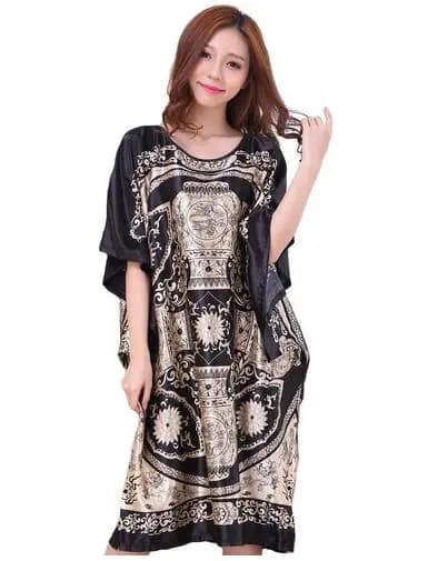 Plus Size of Women Color Summer Exhibition Views Of Lady New Sexy Home Dress Rayon Night Shirts of Large Size Dissolved Nightwear Dresses S002-B