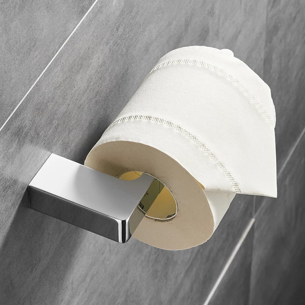 Portarotolo Euro Argento Accessori da bagno Solido Bianco Cromato WC Portarotolo Portarotolo senza coperchio FM-5786WL