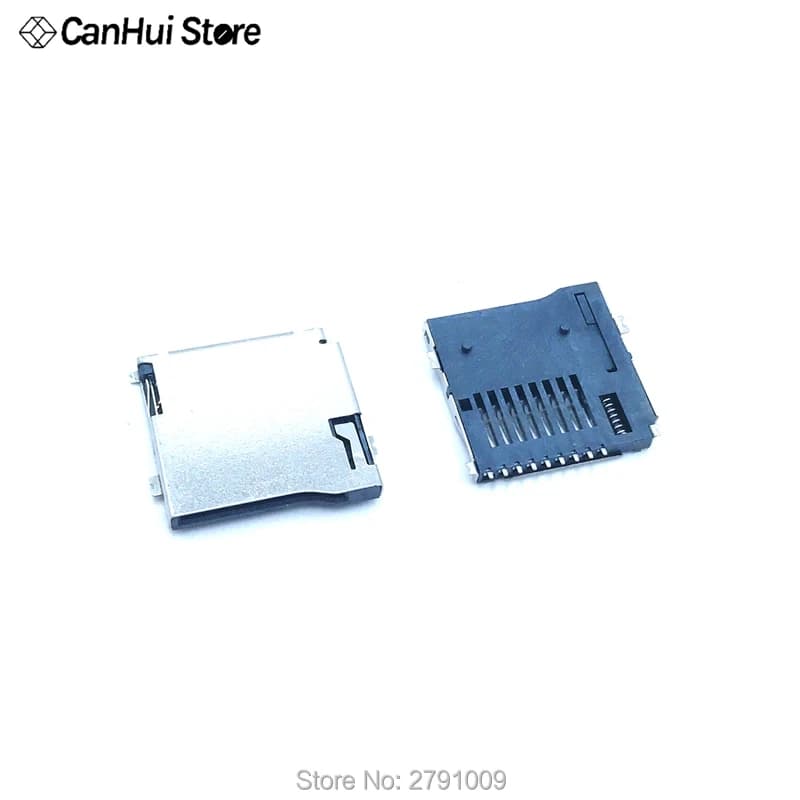 10 pz/lotto 9pin Micro SD Card Slot connettori dimensioni 14*15mm TF Card Deck misura per telefono Tablet veicolo pop-up Self proiettile Card