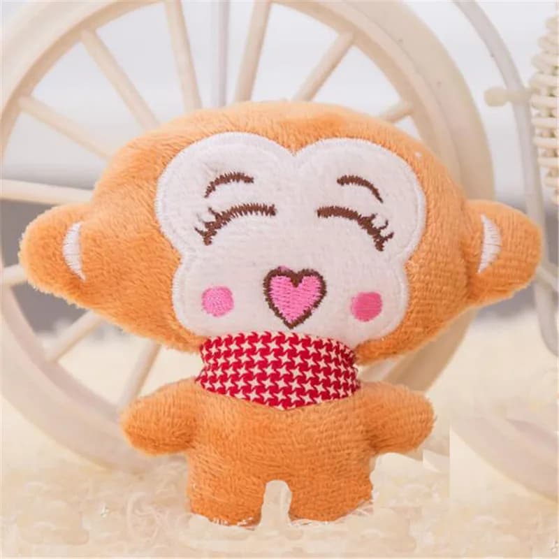 1 pz scimmia giocattoli di peluche amore umano mini bambola del fumetto pendente scimmie carine catena del telefono cellulare ornamenti appesi per le ragazze 9 cm