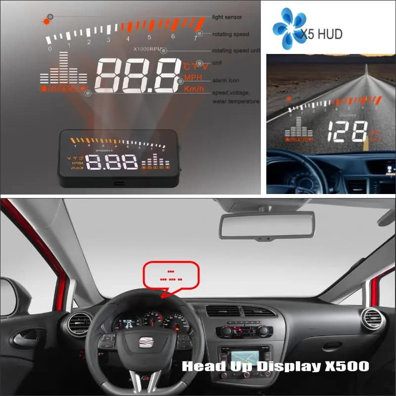 Per SEAT Leon 1P MK2 5F MK3 2006-2020 Display HUD per Auto, Schermo di Guida Proiettato sul Parabrezza