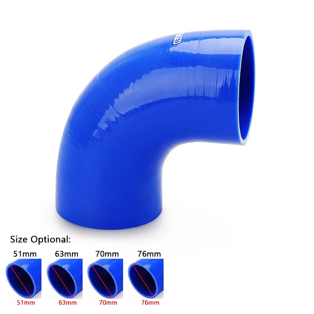 Tubo flessibile universale in Silicone 2.0 "2.5" 2.75 "3" /51mm 63mm 70mm 76mm 90 gradi gomito coppia tubo per GOLF MK3 Ford focus mk1