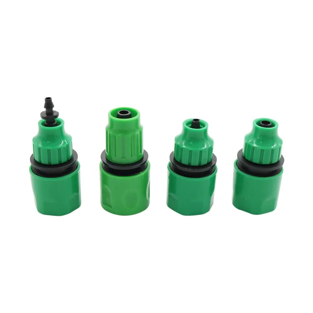 Garden water tap Quick connector with 4mm,8mm Barb Greenhouse drip Irrigation Pipe Fittings Hose Coupling Adapter 2 Pcs