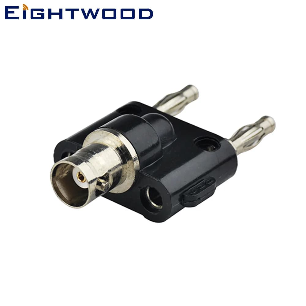 Eightwood 5 pz Coassiale Balun Adattatore BNC Jack Femmina a Doppio Impilabile Spina A Banana Connettore Maschio per Monitor CCTV Telecamera di Sicurezza