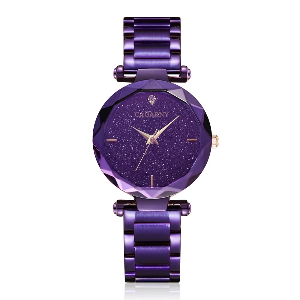 starry quartz watch with diamonds woman brand Cagarny watches women's bracelet purple women's wristwatch women's crystal new