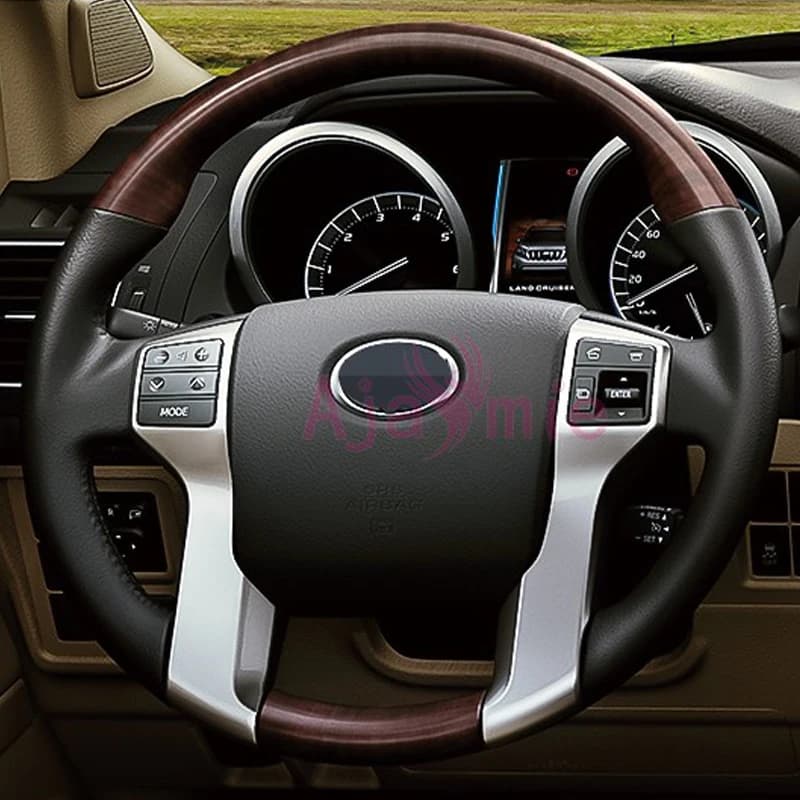 Per Toyota Land Cruiser Prado 150 LC150 FJ150 2010-2017 Interno del Volante di Copertura Trim Chrome Car Styling Accessori