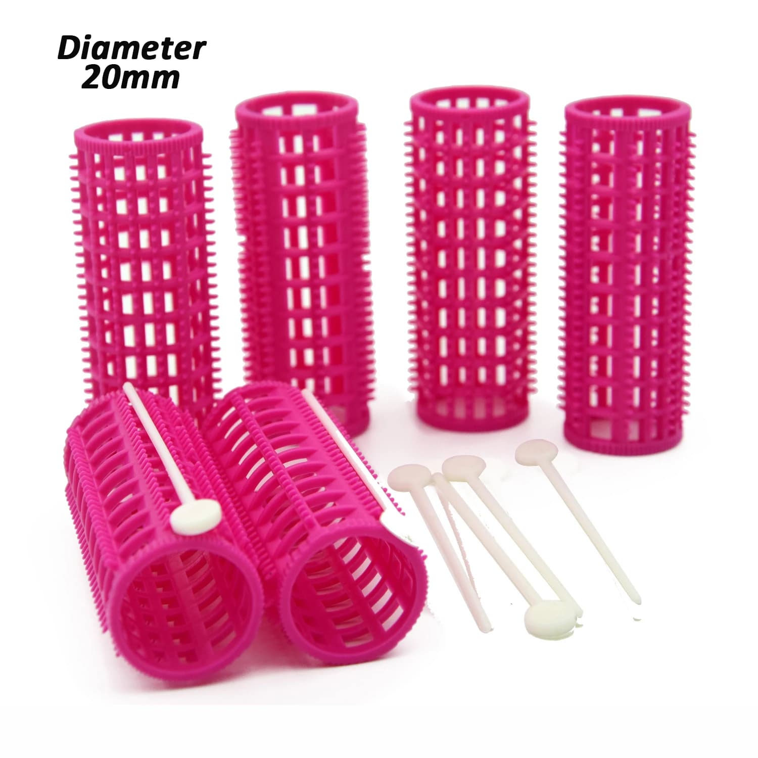 18 pz/set 20mm Dente di Plastica Rullo Dei Capelli con Perni Fissi Soffici strati Dei Capelli Air Bang Curl Rods Bigodini Parrucchiere Styling U1196