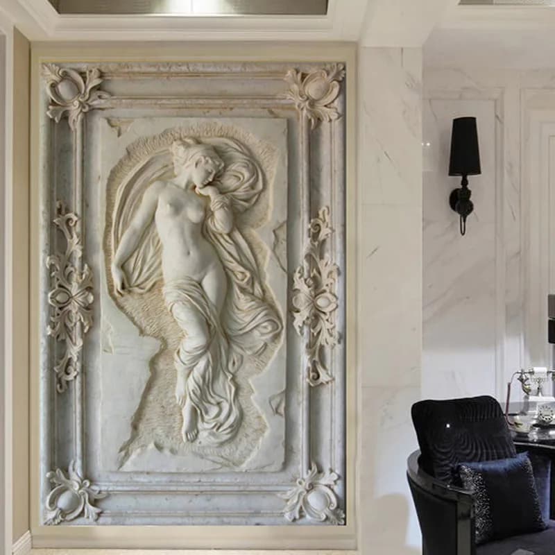 Custom Photo Wallpaper European Style Figure Statue 3D Embossed Mural Hotel Living Room Backdrop Mural Wall Papers 3D Home Decor