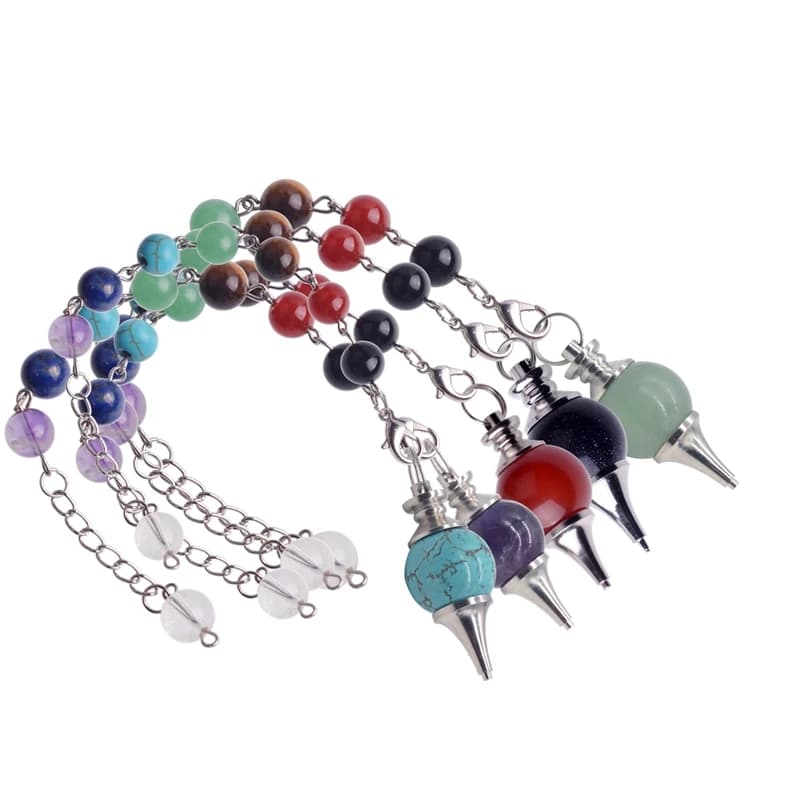 Reiki Guarigione 7 Chakra Pietre Naturali Cristallo di Quarzo Pendolo Pendulo Lapis Lazuli Collana Del Pendente per i Monili Delle Donne