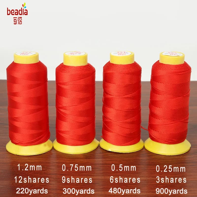 Rosso 0.25 millimetri/0.5 millimetri/0.75mm/1.2mm Abbigliamento Cavo di Filo di Seta di Nylon Cavo di filo per cucire per la macchina da cucire Forniture FAI DA TE